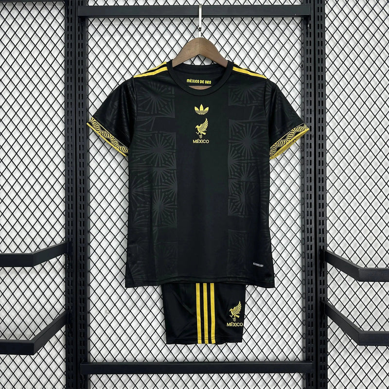 Mexico Gold 25/26 Shirt - Black and Gold Kids Fan Shirt