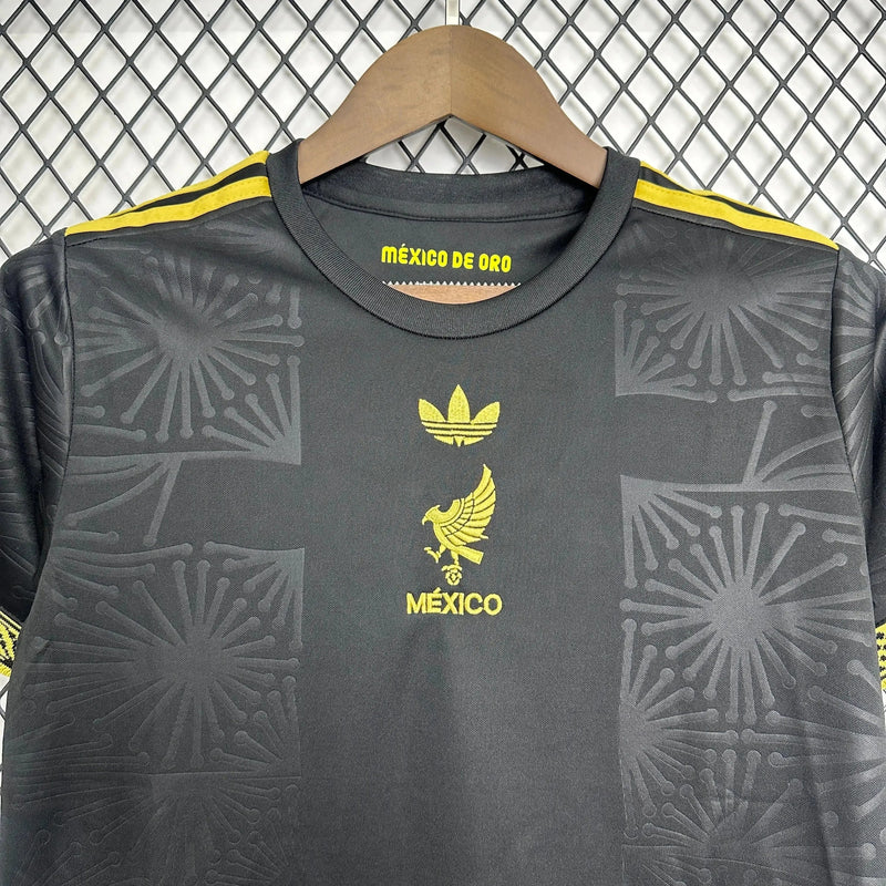 Mexico Gold 25/26 Shirt - Black and Gold Kids Fan Shirt