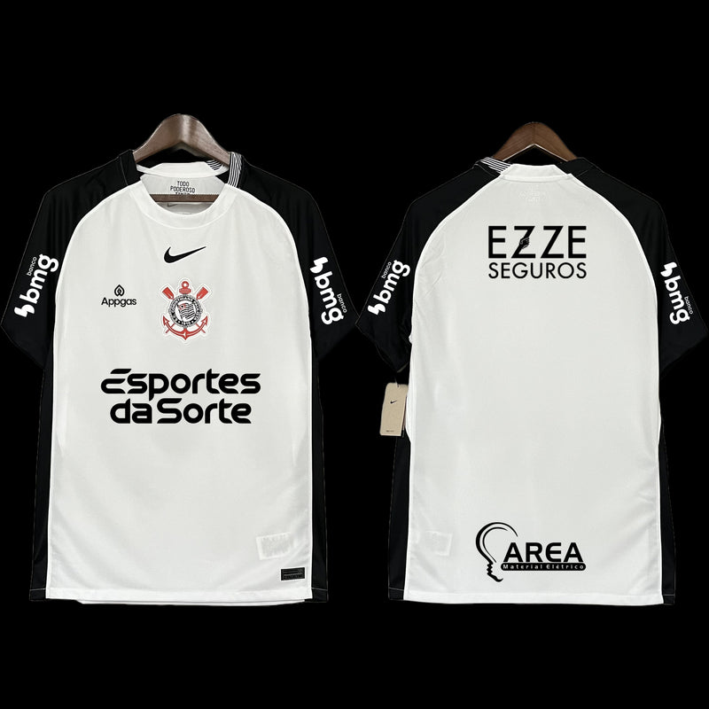 Timão Home Shirt 25/26 - Men's White Fan Shirt + Sponsorships