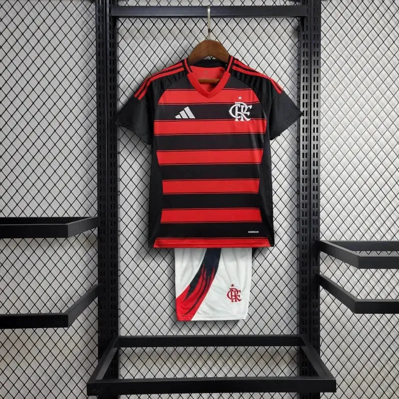 Flamengo Home Shirt 25/26 - Kids Fan Black and Red