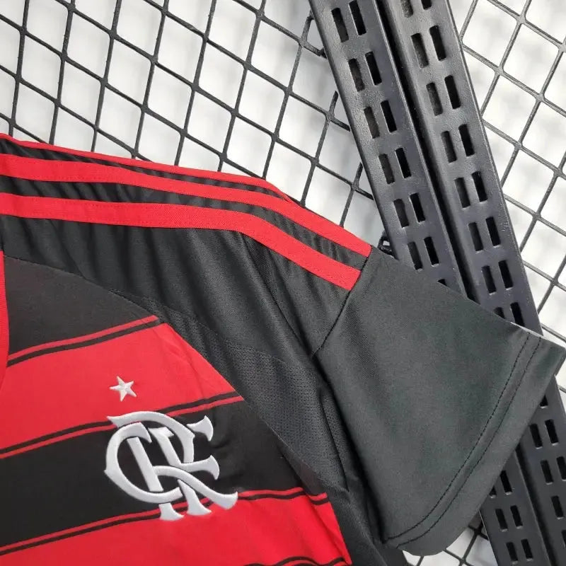 Flamengo Home Shirt 25/26 - Kids Fan Black and Red