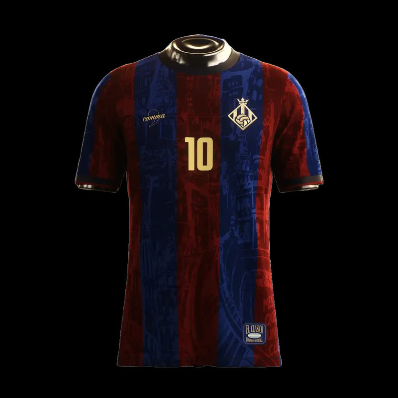 Barcelona La Pulga Grená Shirt - Men's Comma Football Fan Shirt