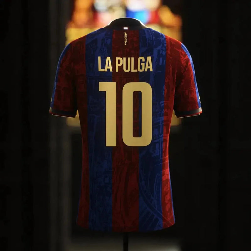 Barcelona La Pulga Grená Shirt - Men's Comma Football Fan Shirt