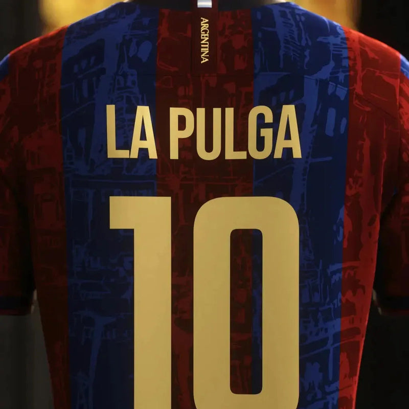 Barcelona La Pulga Grená Shirt - Men's Comma Football Fan Shirt