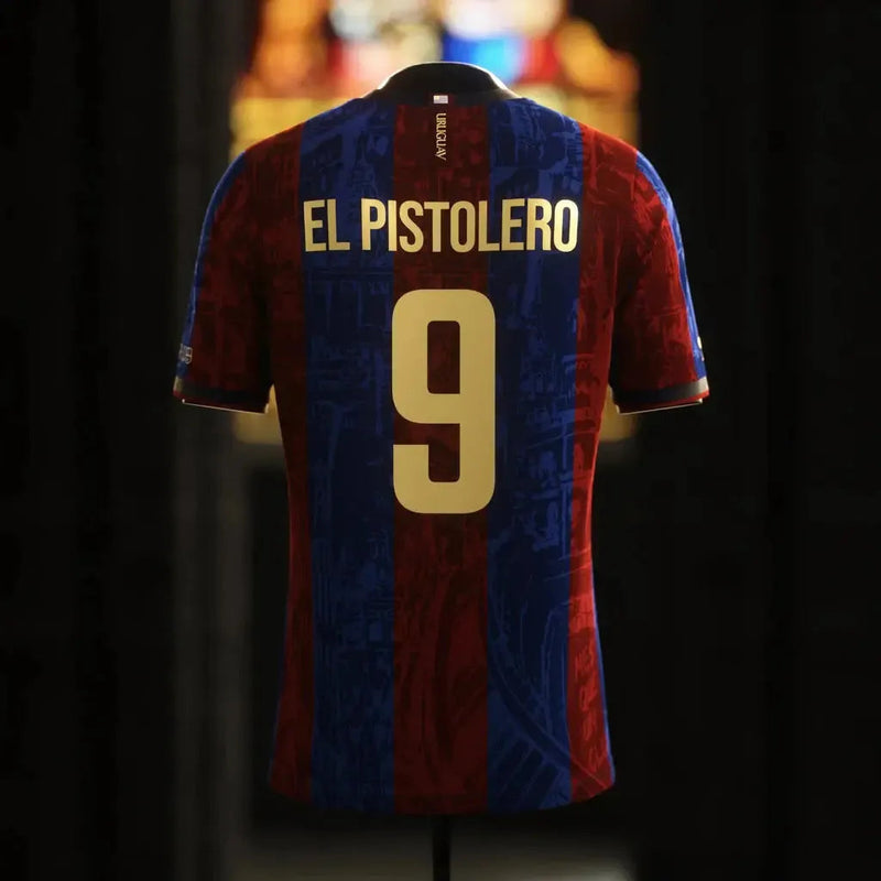 Barcelona El Pistolero Maroon Shirt - Men's Comma Football Fan Shirt