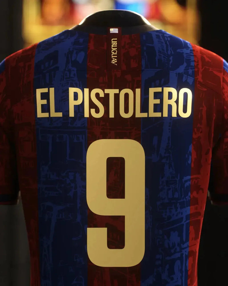 Barcelona El Pistolero Maroon Shirt - Men's Comma Football Fan Shirt