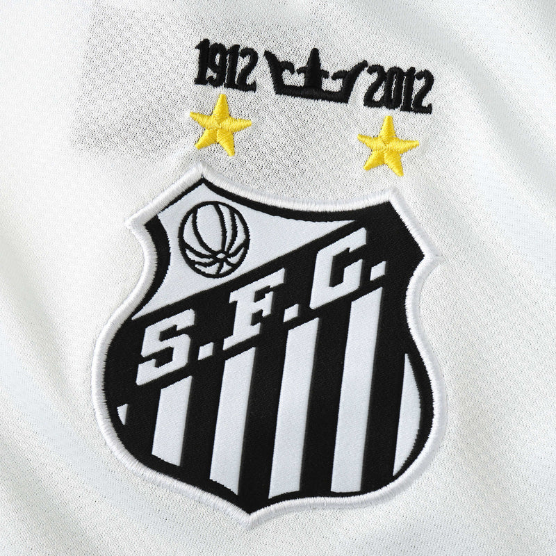 Santista Home Retro Shirt 2011/12 - Men's White Long Sleeve Fan Shirt