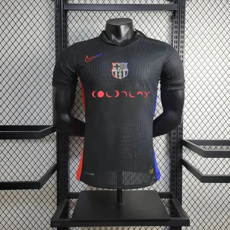 Barcelona COLDPLAY Away 24/25 Shirt - Mens Player Black