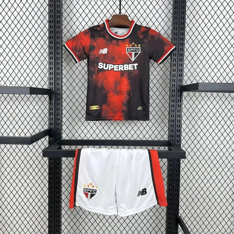 São Paulo Third Away Shirt 24/25 - Black and Red Kids Fan Shirt