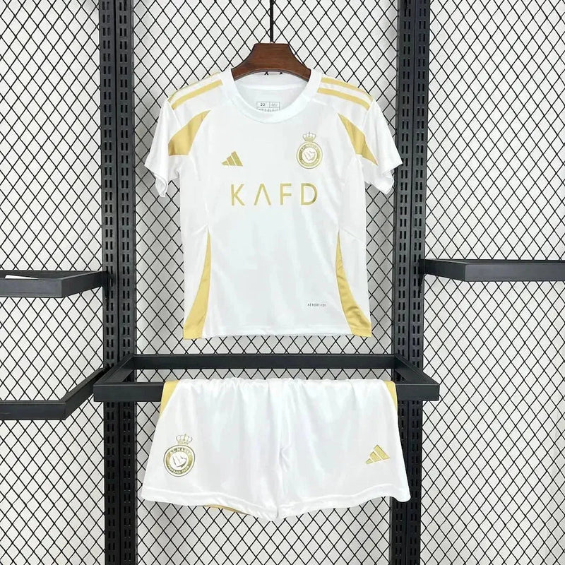 Al-Nassr Third Away Shirt 24/25 - Kids Fan White and Gold