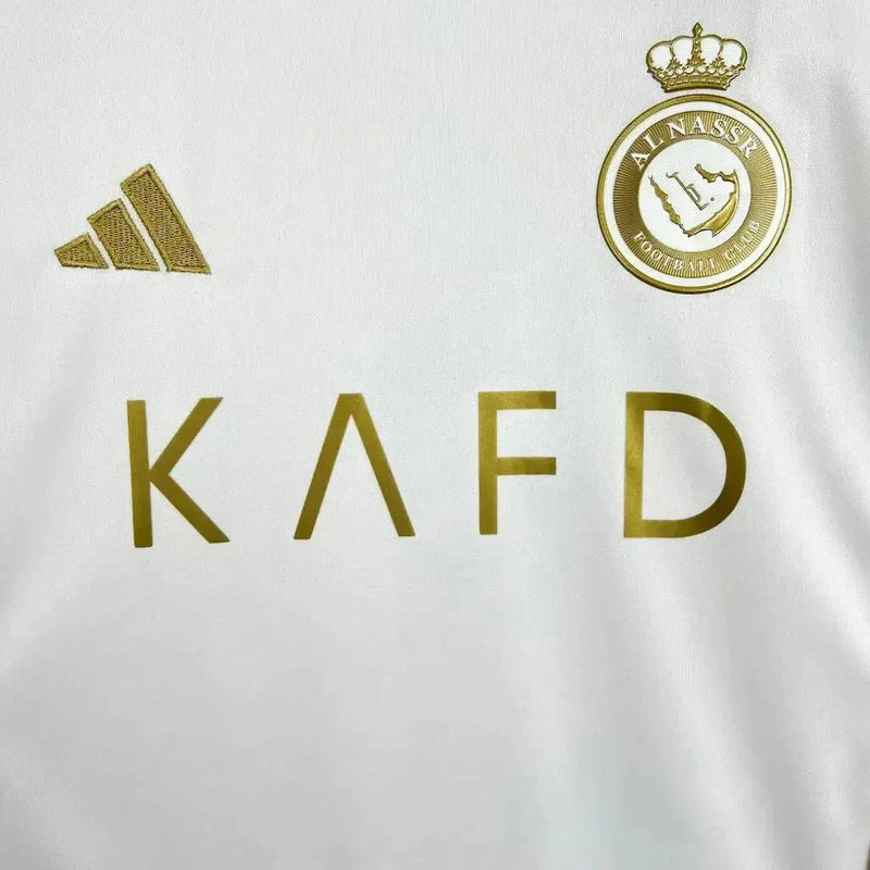 Al-Nassr Third Away Shirt 24/25 - Kids Fan White and Gold