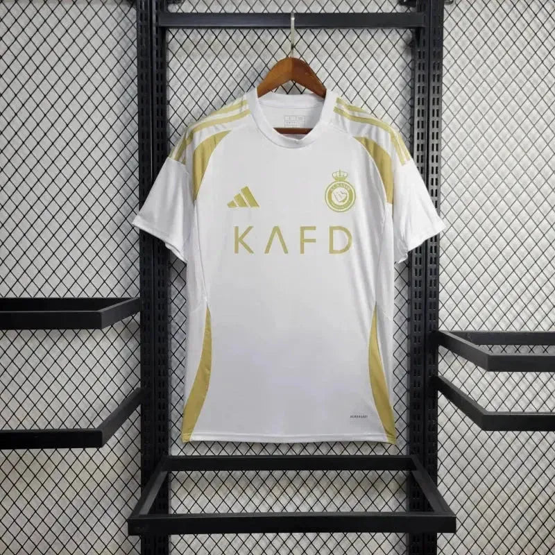 Al-Nassr Third Away Shirt 24/25 - Men's White and Gold Fan Shirt