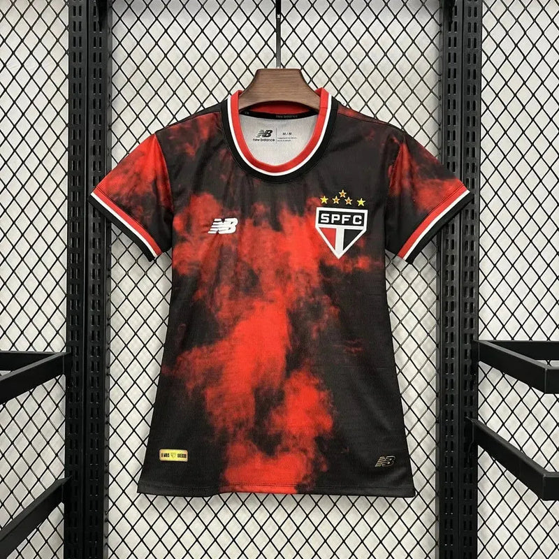 São Paulo Third 24/25 Women's Fan Shirt - Black and Red
