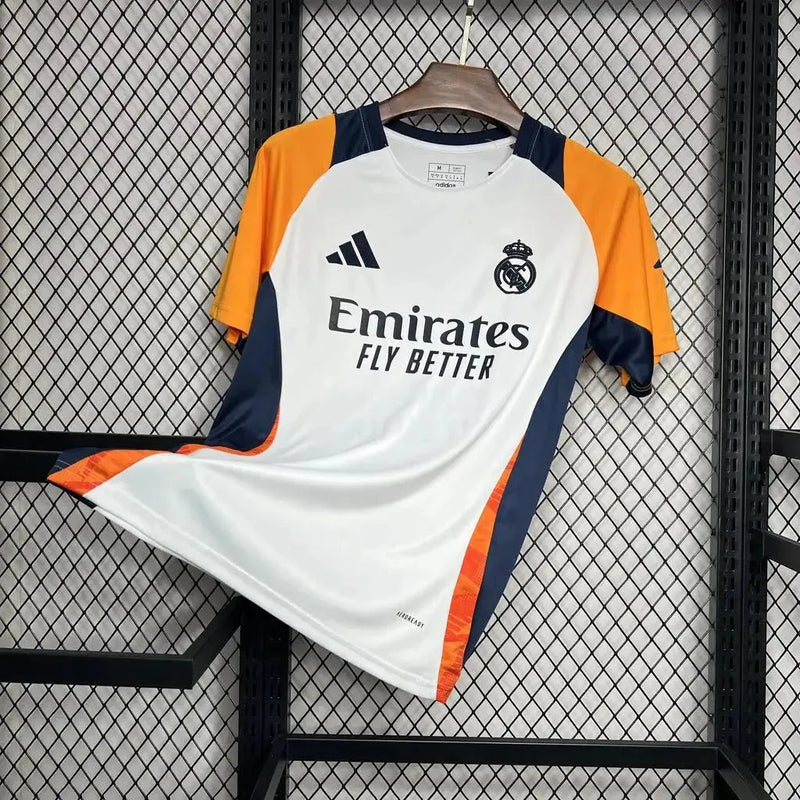 Real Madrid Training Shirt 24/25 - Men's Fan White and Orange