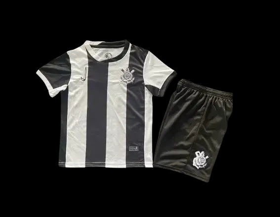 Timão Third Away Shirt 24/25 - Black and White Striped Children's Fan Shirt