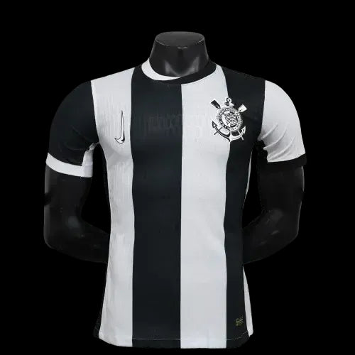 Timão Third Away Shirt 24/25 - Men's Player Black and White Striped