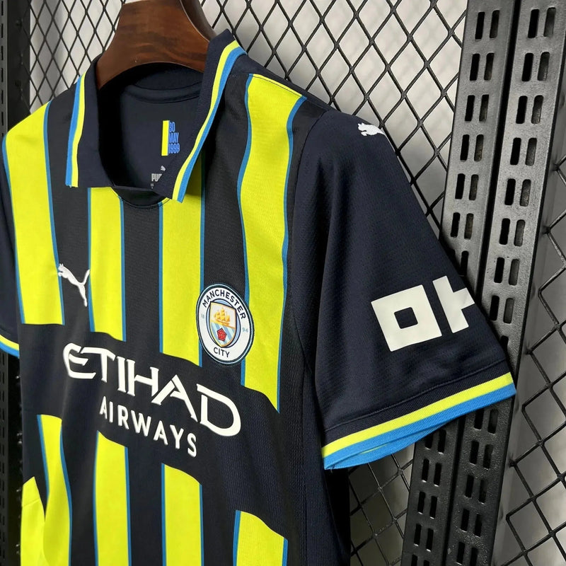 Manchester City Away Shirt 24/25 - Men's Fan Black and Green