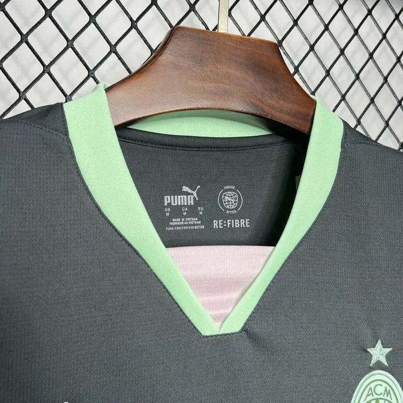 AC Milan Away Third Shirt 24/25 - Men's Fan Shirt Black and Green
