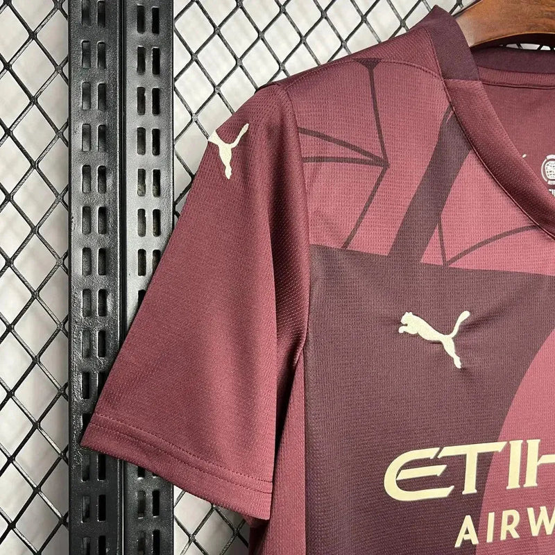 Manchester City Third Away Shirt 24/25 - Men's Fan Shirt Wine/Red
