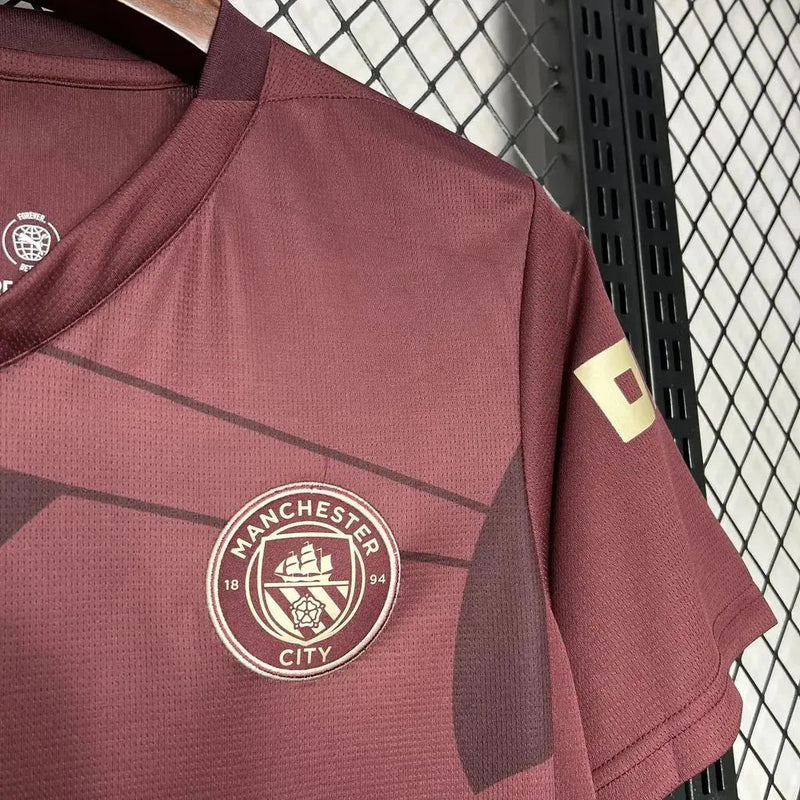Manchester City Third Away Shirt 24/25 - Men's Fan Shirt Wine/Red