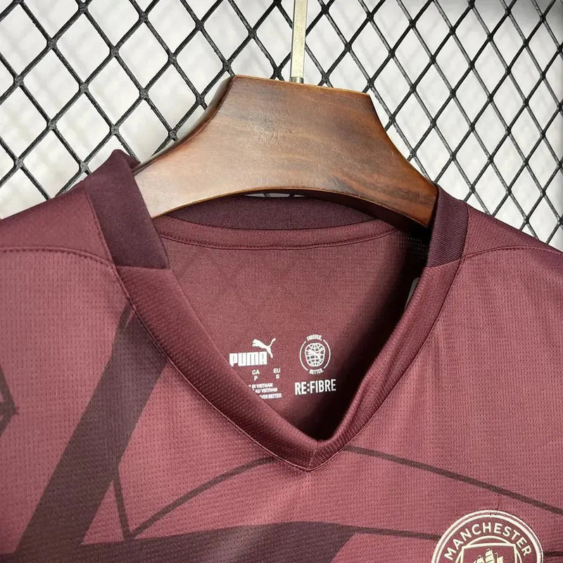 Manchester City Third Away Shirt 24/25 - Men's Fan Shirt Wine/Red