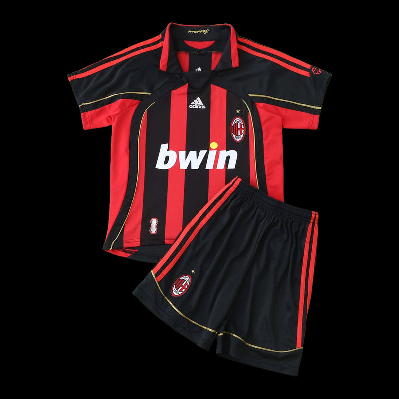 AC Milan Retro Home Shirt 2006/07 - Kids Fan Shirt Gold
