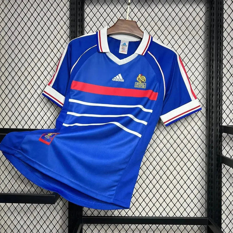 France Retro Home Shirt 1998 - Men's Fan Shirt Blue