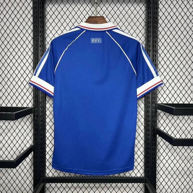 France Retro Home Shirt 1998 - Men's Fan Shirt Blue