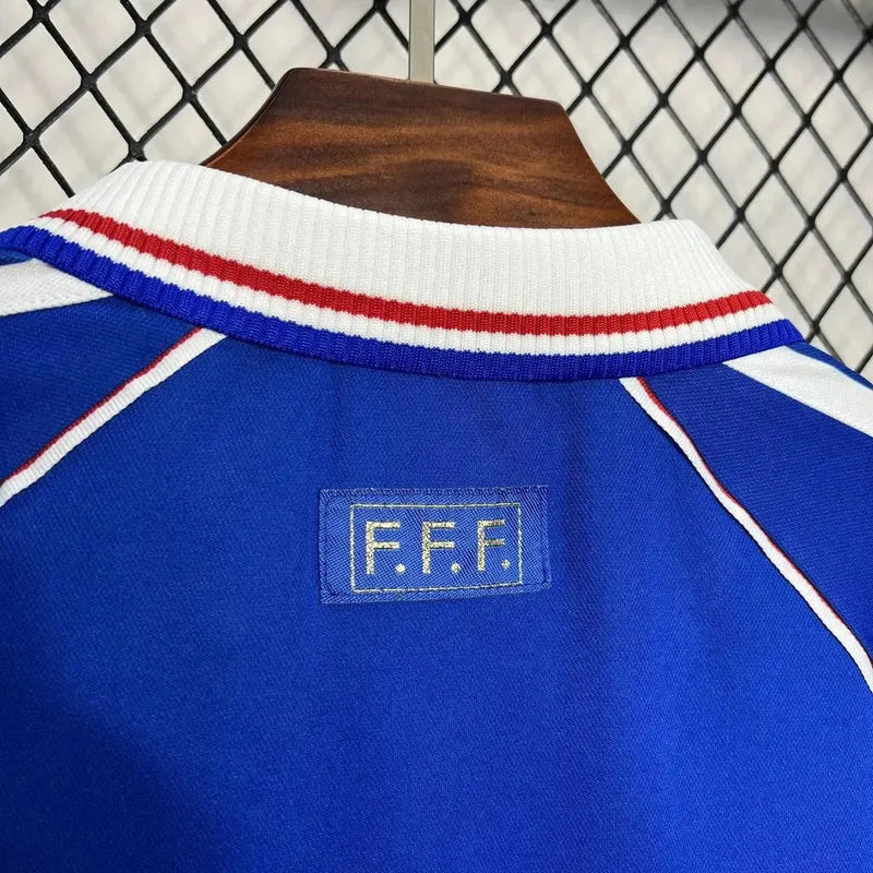 France Retro Home Shirt 1998 - Men's Fan Shirt Blue
