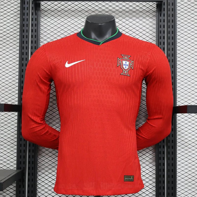 Portugal Home 24/25 Shirt - Men's Player Red Long Sleeve