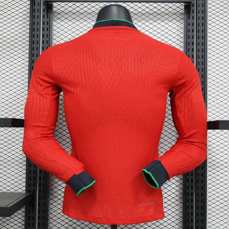 Portugal Home 24/25 Shirt - Men's Player Red Long Sleeve