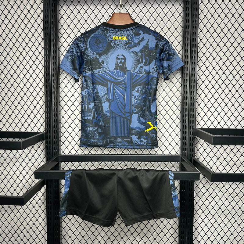 Brazil Special Edition Christ the Redeemer Shirt 24/25 - Blue Kids Fan Shirt
