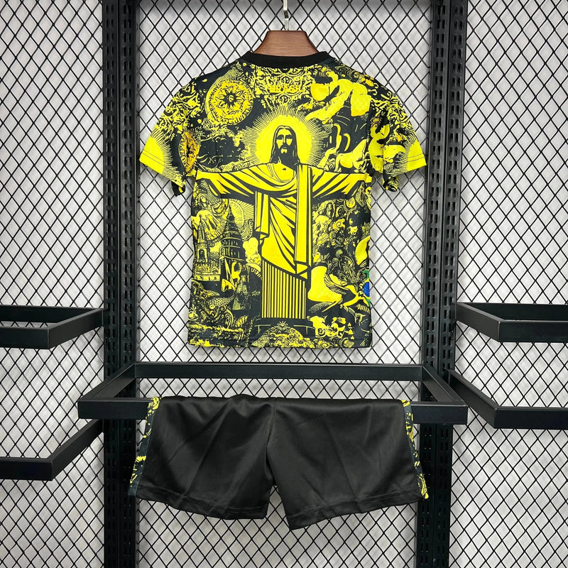 Brazil Special Edition Christ the Redeemer Shirt 24/25 - Yellow Children's Fan Shirt