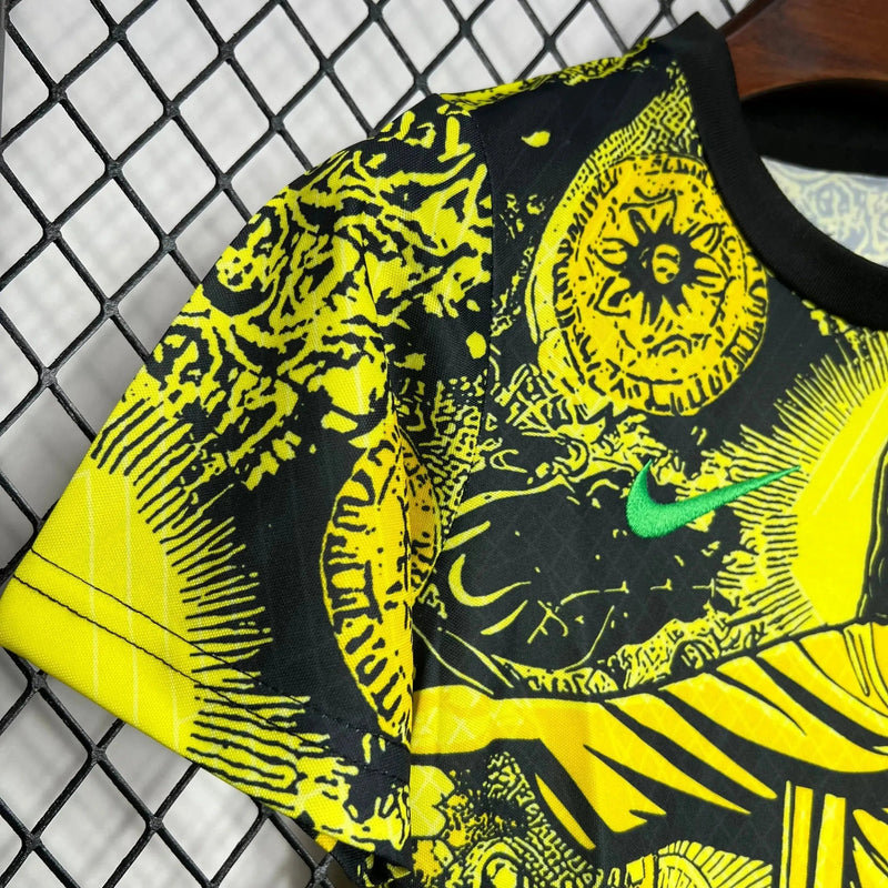 Brazil Special Edition Christ the Redeemer Shirt 24/25 - Yellow Children's Fan Shirt