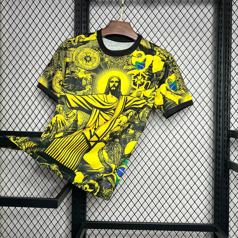 Brazil Special Edition Christ the Redeemer Shirt - Men's Fan Yellow