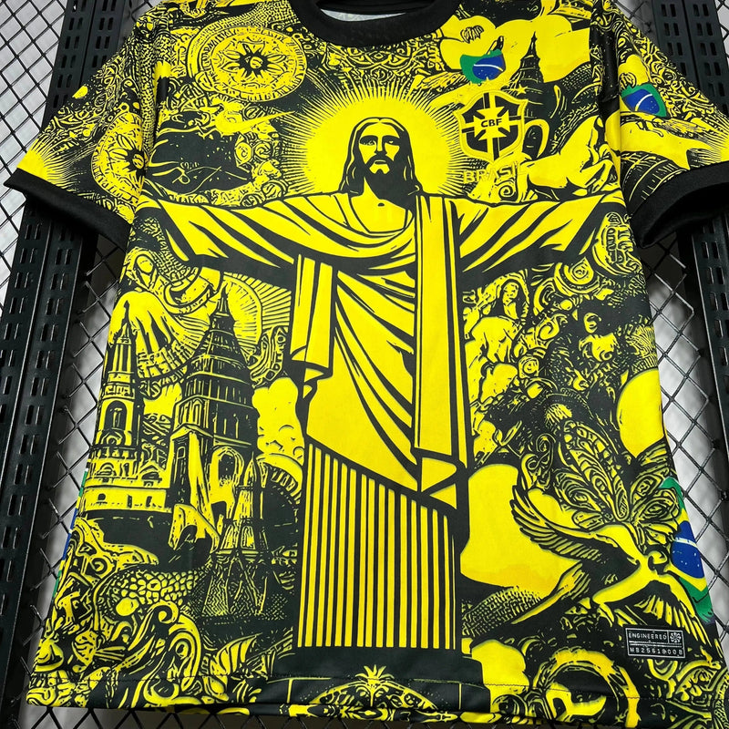 Brazil Special Edition Christ the Redeemer Shirt - Men's Fan Yellow