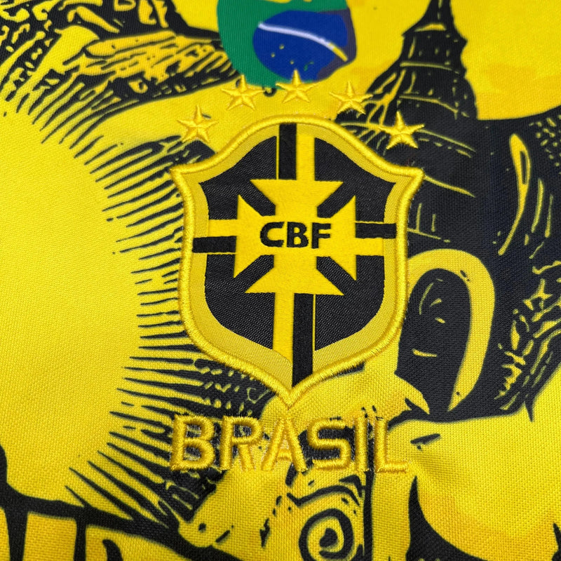 Brazil Special Edition Christ the Redeemer Shirt - Men's Fan Yellow