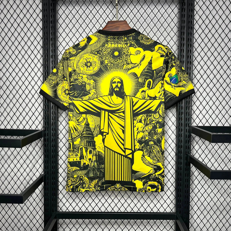Brazil Special Edition Christ the Redeemer Shirt - Men's Fan Yellow