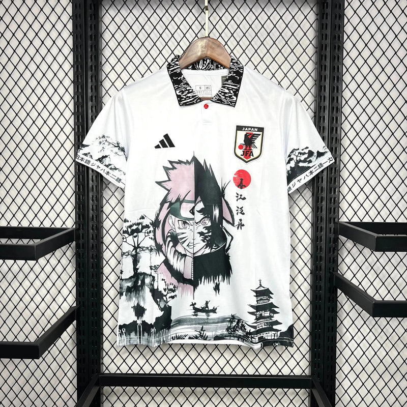 Japan Edition Uzumaki Naruto &amp; Uchiha Sasuke 24/25 Shirt - White Men's Fan Shirt