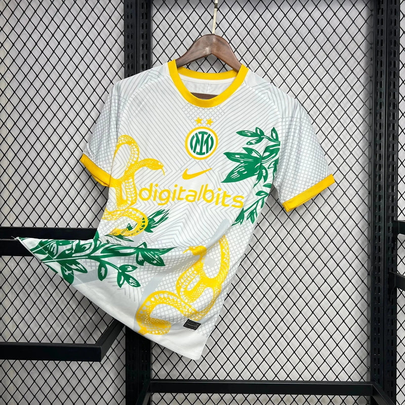 Inter Milan 24/25 Special Edition Men's Fan Shirt - White and Yellow Dragon