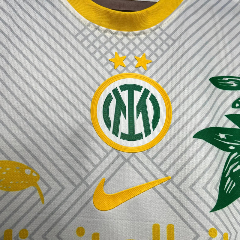 Inter Milan 24/25 Special Edition Men's Fan Shirt - White and Yellow Dragon