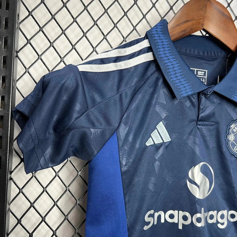 Manchester United Away Shirt 24/25 - Kids Fan Blue
