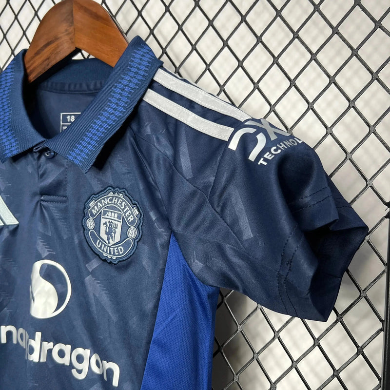 Manchester United Away Shirt 24/25 - Kids Fan Blue