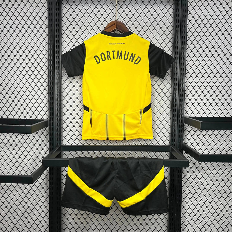 Borussia Dortmund Home Shirt 24/25 - Kids Fan Black and Yellow