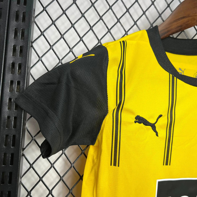 Borussia Dortmund Home Shirt 24/25 - Kids Fan Black and Yellow