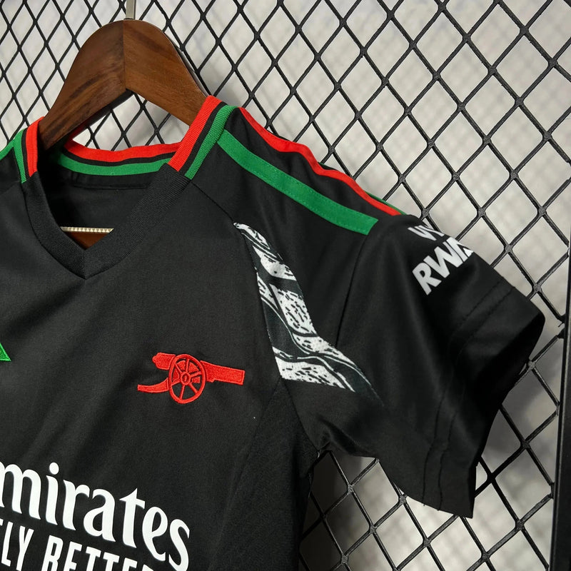 Arsenal Away Shirt 24/25 - Kids Fan Shirt Black