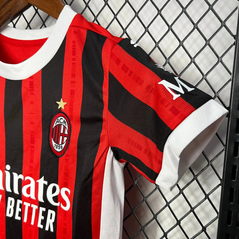 AC Milan Home Shirt 24/25 - Kids Fan Shirt Red