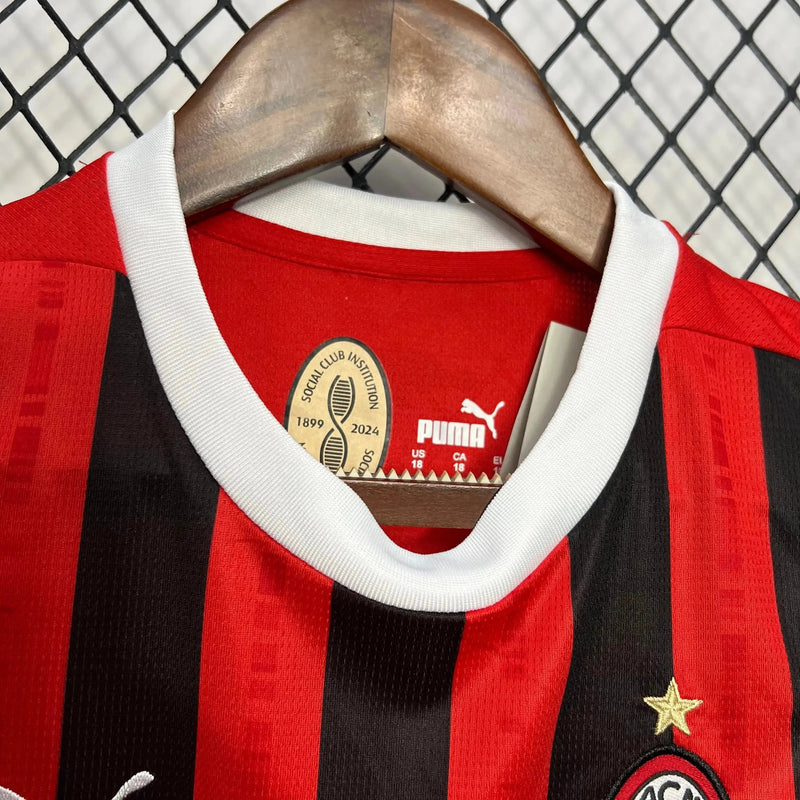AC Milan Home Shirt 24/25 - Kids Fan Shirt Red