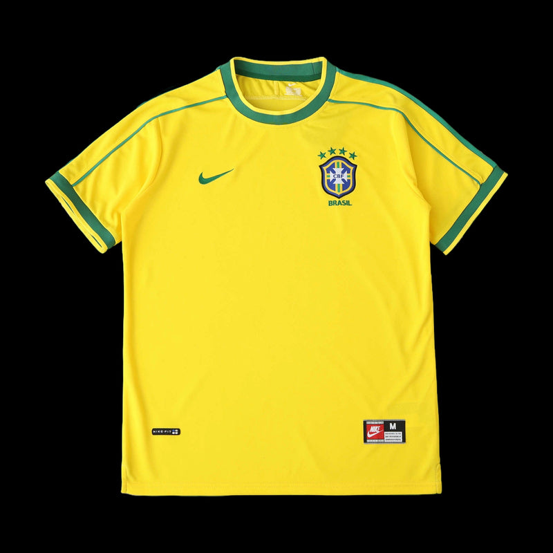 Brazil Retro Home Shirt 1998 - Men's Fan Yellow
