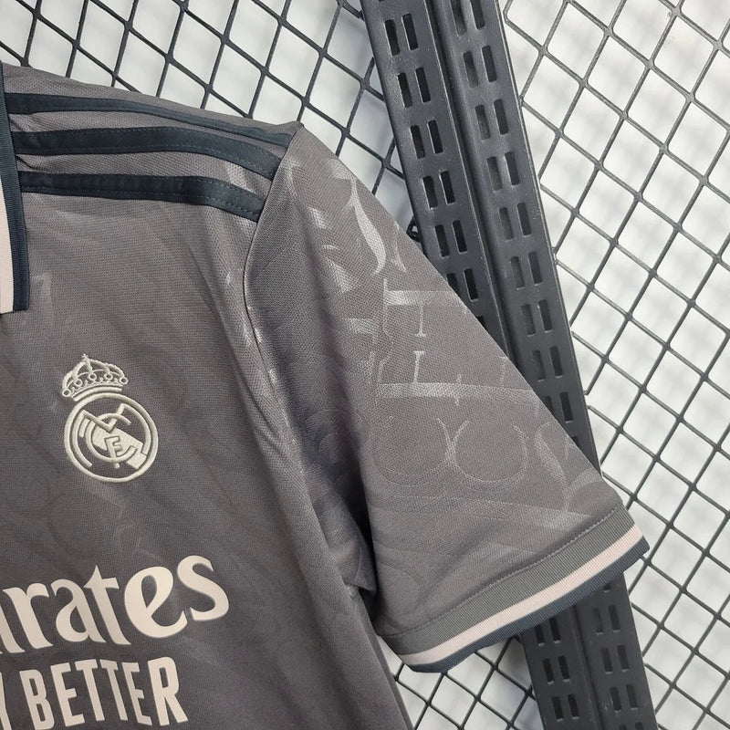 Real Madrid Third Shirt 24/25 - Men's Fan Shirt Grey + All Patches
